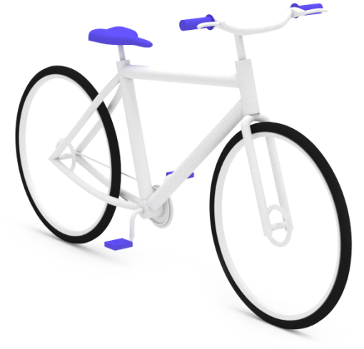 3D bicycle image with purple seat