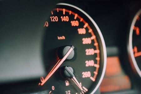 A car speedometer